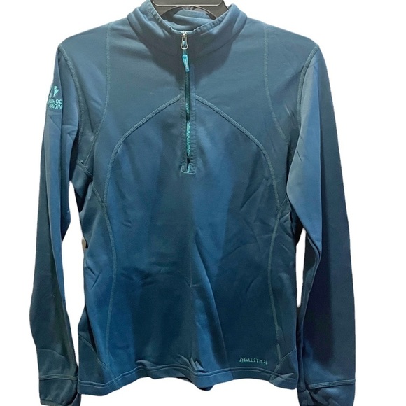 Marmot Tops - Marmot Nylon/Elastane 1/2 Zip Teal Fleece Lined Pullover Sz M